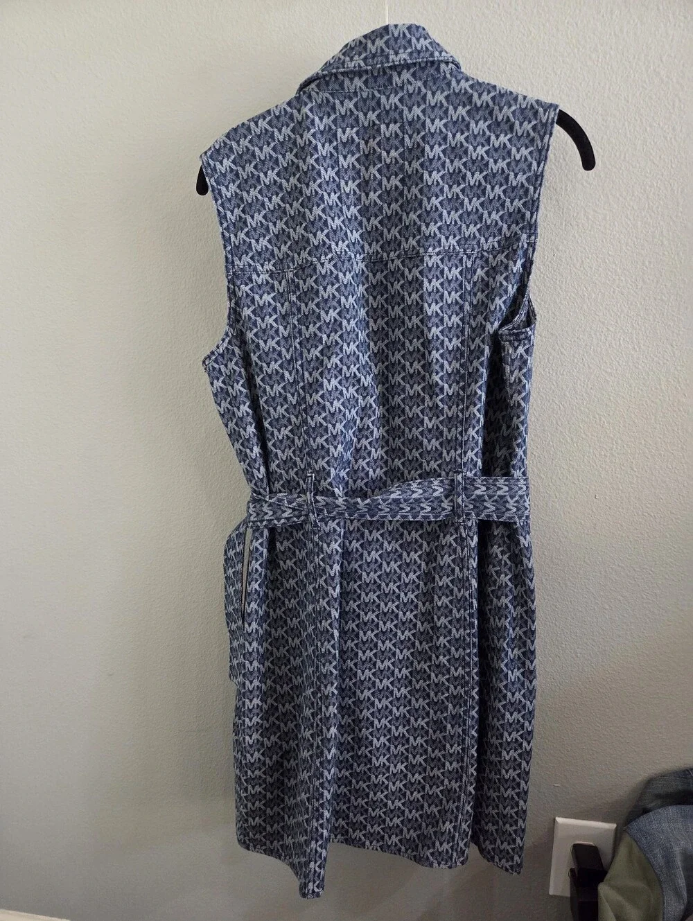 NWT Michael Kors Blue MK Logo Denim Shirt Dress